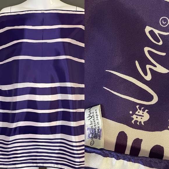 Vera Neumann Accessories - Vintage Vera Scarf Grape Purple White 26 In Excellent Condition